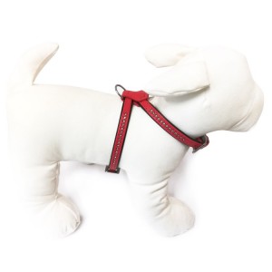 Harnais strass pour chien en simili cuir rouge MONTE CARLO