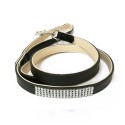 Laisse pour chien en cuir avec strass BLING BLING : Couleur:Noir