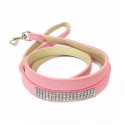 Laisse pour chien en cuir avec strass BLING BLING : Couleur:Rose