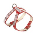 Harnais pour chien en cuir rouge avec strass BLING BLING : Taille:T1 - Poitrine réglable de 20 à 24 cm.