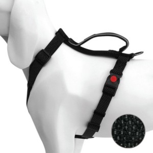 Harnais pour chien en nylon et néoprène avec poignée et clip de sécurité