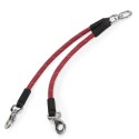 Laisse double en nylon rond pour attacher 2 chiens avec attache tournante : Couleur:Rouge vif