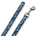 Laisse pour petit chien en nylon et tissu FLOWER | BOBBY : Couleur:Bleu, Taille:T2  - 100 cm x 16 mm