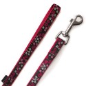 Laisse pour petit chien en nylon et tissu FLOWER | BOBBY : Couleur:Fuchsia, Taille:T2  - 100 cm x 16 mm