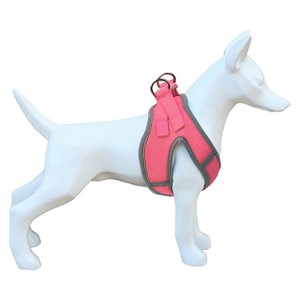 Harnais veste pour chien en tissu alvéolé respirant | Rose fluo
