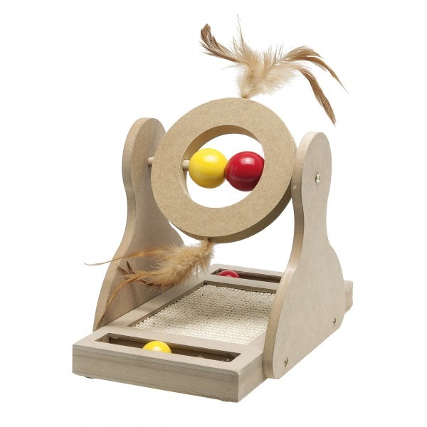 Jouet En Bois Pour Chat Boules Plumes Et Griffoir Jouet En Bois Pour Chat Boules Plumes Et Griffoir