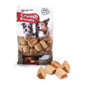 Sachet de biscuits fourrés pour chien