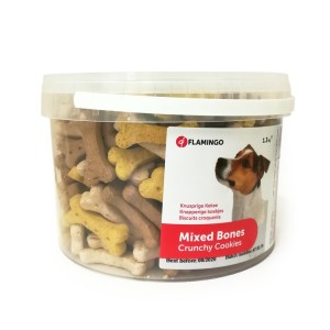 Seau de biscuits pour chien en forme d'os pour chien | 1,3 kg