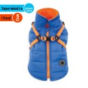 Manteau pour chien Puppia Mountaineer | Bleu avec harnais intégré : Taille:S - Dos 17/19 cm. Poitrine 32/34 cm. Cou 22/23 cm.