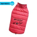 Manteau imperméable doudoune rose WOOF WOOF | Petit chien : Taille:XS - Dos 18 à 21 cm. Chien 1,5 kg.