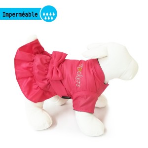 Robe doudoune imperméable rose WOOF WOOF | Petit chien