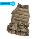 Robe imperméable doudoune beige WOOF WOOF | Petit chien : Taille:XS - Dos 18 à 21 cm. Chien 1,5 kg.