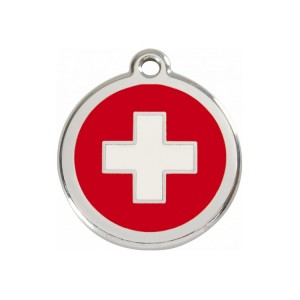 Médaille à graver en acier inoxydable | Drapeau Suisse