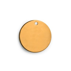 Médaille à graver ronde avec couche de plaqué or