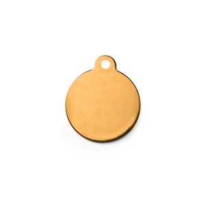 Médaille à graver ronde avec couche de plaqué or avec bélière