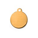 Médaille à graver ronde avec couche de plaqué or avec bélière : Diamètre:Ø 25 mm