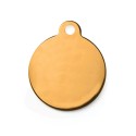 Médaille à graver ronde avec couche de plaqué or avec bélière : Diamètre:Ø 30 mm