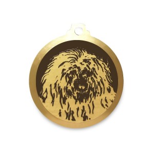 Médaille chien à graver en laiton de 25 mm | Coton de Tulear