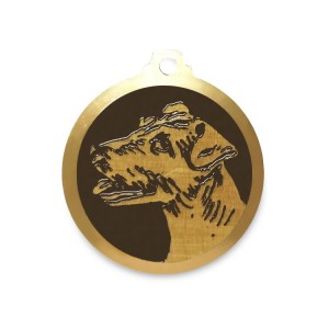 Médaille pour chien à graver en laiton de 25 mm | Jack russel