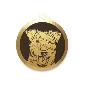 Médaille à graver en laiton de 25 mm | Jagd terrier
