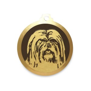 Médaille à graver en laiton de 25 mm | Lhassa apso