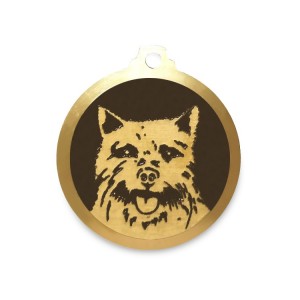 Médaille à graver en laiton de 25 mm | Norwich Terrier