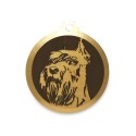 Médaille à graver en laiton de 25 mm | Schnauzer nain : Modèle:Oreilles coupées