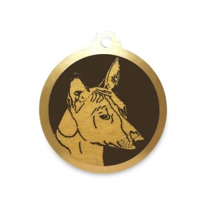 Médaille à graver en laiton de 30 mm | Basenji