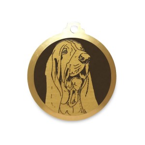 Médaille à graver en laiton de 30 mm | Basset hound