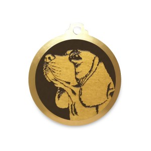 Médaille à graver en laiton de 30 mm | Beagle