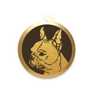Médaille à graver en laiton de 30 mm | Boston Terrier