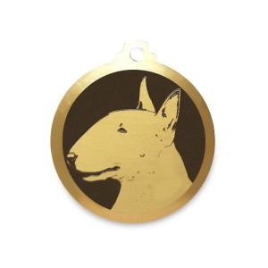 Médaille à graver en laiton de 30 mm | Bull Terrier