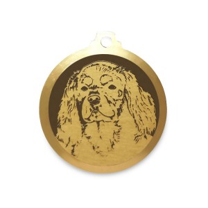 Médaille à graver en laiton de 30 mm | Cavalier King Charles