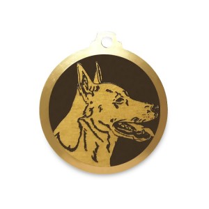 Médaille à graver en laiton de 30 mm | Dogue de Canaan