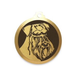 Médaille à graver en laiton de 30 mm | Schnauzer Moyen