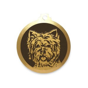 Médaille à graver en laiton de 30 mm | West Higland Terrier