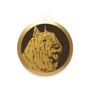 Médaille à graver en laiton de 36 mm | Bouvier des Flandres