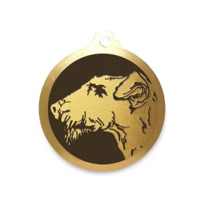 Médaille à graver en laiton de 36 mm | Airdale Terrier