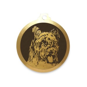 Médaille à graver en laiton de 36 mm | Berger Briard