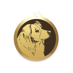 Médaille à graver en laiton de 36 mm | Border collie