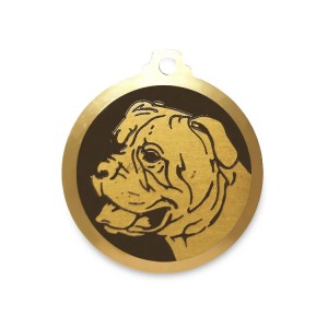 Médaille à graver en laiton de 36 mm | Bullmastiff