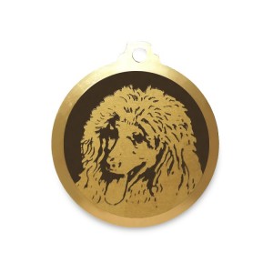 Médaille à graver en laiton de 36 mm | Caniche géant