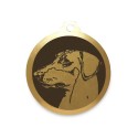 Médaille à graver en laiton de 36 mm | Doberman : Modèle:Oreilles non coupées