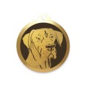 Médaille à graver en laiton de 36 mm | Dogue Allemand : Modèle:Oreilles non coupées