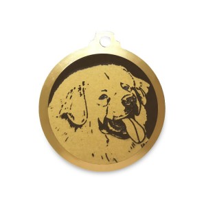 Médaille à graver en laiton de 36 mm | Dogue du Tibet