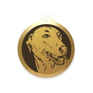 Médaille à graver en laiton de 36 mm | Lévrier greyhound