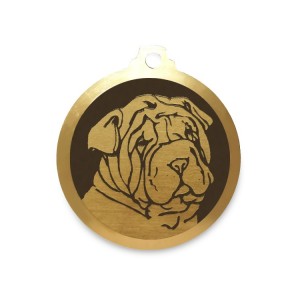 Médaille à graver en laiton de 36 mm | Sharpei