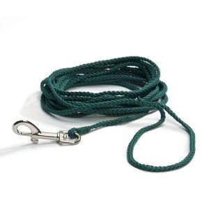 Longe ronde en nylon verte pour chien | 5 ou 10 m