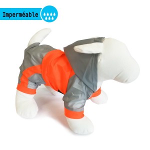 Combinaison souple imperméable pour chien avec 4 pattes FLUO