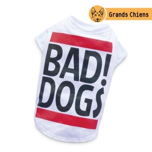 T-shirt blanc BAD DOGS | Grands chiens